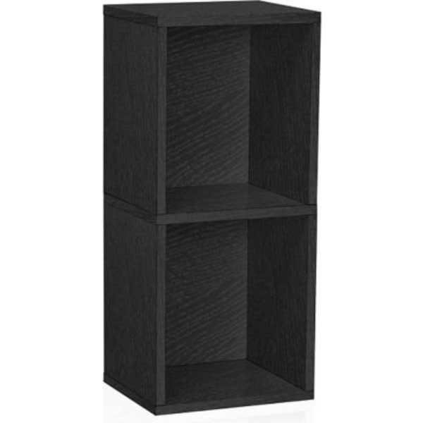Way Basics Way Basics Eco 2 Shelf Narrow Bookcase, Black BS-285-340-770-BK
